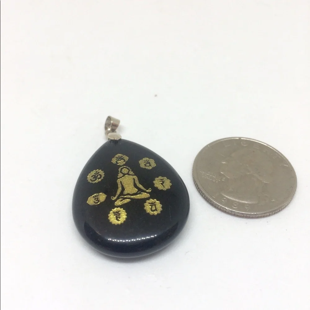 🌠🕉 OBSIDIAN PENDANT - Picture 3 of 7